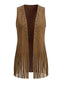 Gilet Marron Clouté Frangé Western Années 30