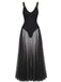 Robe Longue Fluide en Maille à Bretelles Col V Années 1930