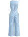 Combinaison Sans Manches Col V Rayures Verticales avec Ceinture Bleu Années 30