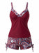 Bohème Bride Col en V Tankini Ensemble Années 1970 2
