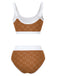 1940s Eyelet High Waisted Color Block Tankini Set - vintage fashion, retro style