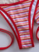 Ensemble Bikini Triangle Côtelé Dos-Nu Rayé Rouge Années 1940
