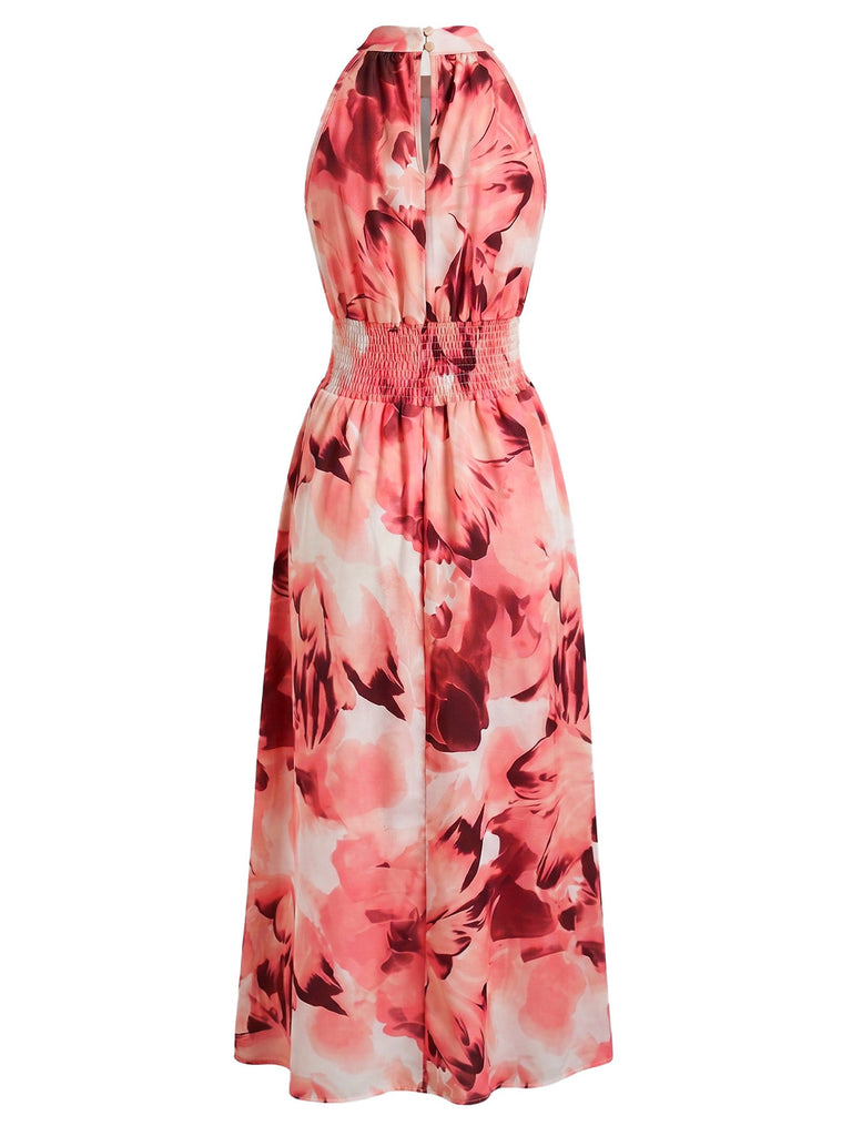 Robe Sans Manches Floral Tie-Dye Années 40