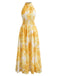 Robe Sans Manches Floral Tie-Dye Années 40