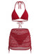 Bikini col halter unie et cache-maillot crochet 1940s