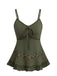 Top Cami Brodé Floral avec Dentelle Années 50