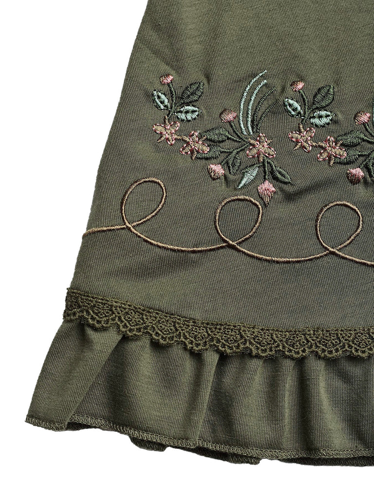 Top Cami Brodé Floral avec Dentelle Années 50