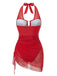 Maillot de Bain Une Pièce Filet Halter Années 1950 5