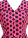 Robe Évasée à Pois Col à Revers Manches Courtes Années 1950 8