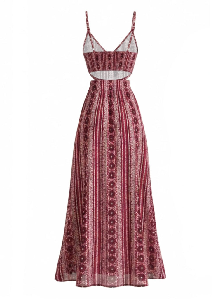Robe Maxi à Bretelles Fines Style Boho Années 70