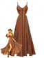 Robe longue bohème fines bretelles années 70