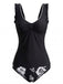 Ensemble Tankini Floral Froncé à Bretelles Volantées années '50 10
