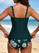 Ensemble Tankini Floral Froncé à Bretelles Volantées années '50 6