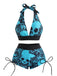 Ensemble Bikini Tête de Mort Gothique Halter Années 1950