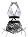 Ensemble Bikini Tête de Mort Gothique Halter Années 1950 5