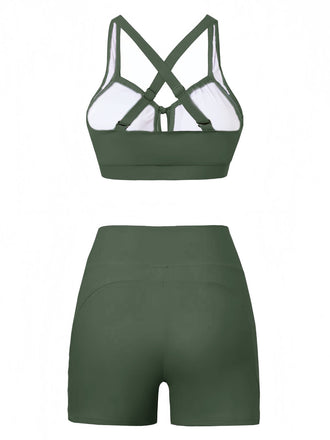 Ensemble Bikini Froncé Uni Années 1950 2