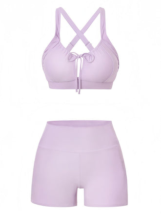 Ensemble Bikini Froncé Uni Années 1950 5