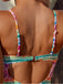 Maillot de Bain Une Pièce Imprimé Chevron avec Anneau Cœur Multicolore Années 1950 6