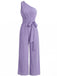 Combinaison Asymétrique Ceinturée à Jambes Larges Violette Années 1950