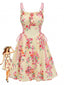 Robe Swing vintage dentelle florale lacets années 1950