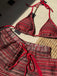 Ensemble Bikini Triangle Dos-Nu Rayé en Maille Années 1960