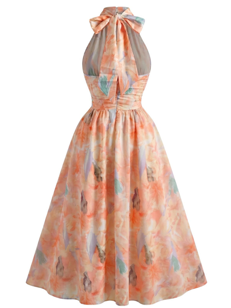 Ensemble Bikini Floral Dos Nu & Paréo en Mesh années '60 3