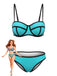 Ensemble Bikini à Bretelles Fines Bicolore Années 70