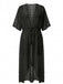 Robe Cache-Maillot Longue Transparente à Pois Nouée Années 1970