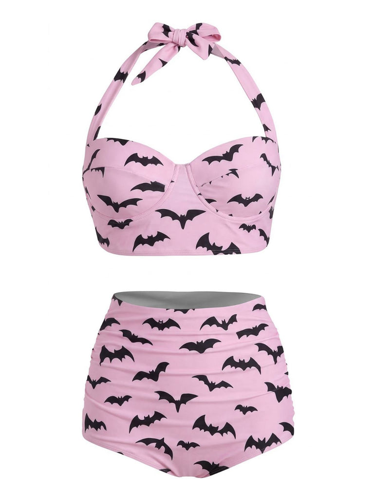 Maillot de bain imprimé chauves-souris années 1950