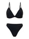 Ensemble bikini et paréo en maille unie années 1960