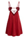 Nuisette sexy à sequins en satin uni ornée de cœurs années 1960