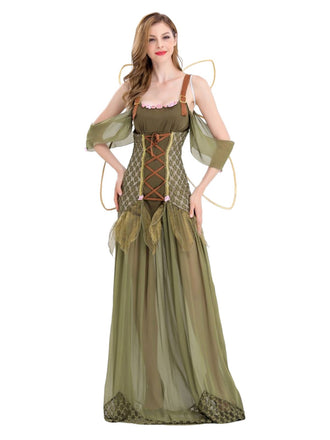 Robe de costume fée des fleurs d'Angle avec ailes années 1970