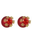 Boucles d'oreilles à flocon de neige avec pierres précieuses rouge de Noël