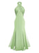 Robe convertible blanc col licou croisée en mousseline de soie années 1930