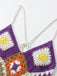 Robe paréo crochet main imprimé irrégulier bohème 1980s