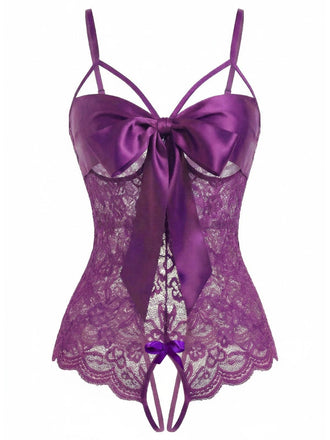 [Prévente] Lingerie en dentelle et satin avec nœud années 1970