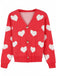 Cardigan en maille à imprimé cœur style Saint-Valentin années 1950