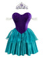 Robe de princesse sirène Ariel avec couronne années 1950