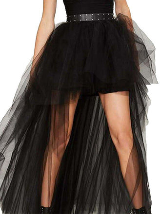 Jupe en maille unie à ourlet haut-bas des années 1960