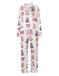 Ensemble de pyjama blanc de Noël avec des cannes de bonbon des années 1940