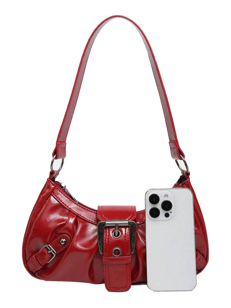 Sac bandoulière vintage en cuir avec boucle