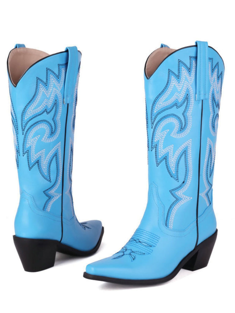 Bottes de cowboy western brodées vintage