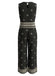 Ensemble 2 Pièces Top Bohème Col Rond et Pantalon Noir Années 70