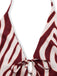 2PCS-Brown-1970s-Halter-Deep-V-Striped-Top-Shorts-Collar-Detail