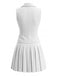 Ensemble 2 Pièces Gilet Sans Manches Col V et Jupe Plissée Blanc Années 40