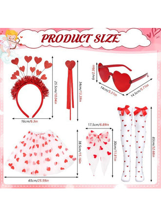 Ensemble d'accessoires de costume en forme de cœur pour la Saint-Valentin