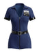 Ensemble combishort bleu marine de policière pour Halloween Années 1980 - 2