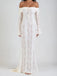 Robe sirène maxi en dentelle à épaules dénudées et manches évasées années 1930