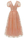Papillon Floral Filet Brodé Robe Longue Années 1930 2