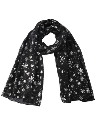 Écharpe de Noël transparente paillettes et flocons de neige